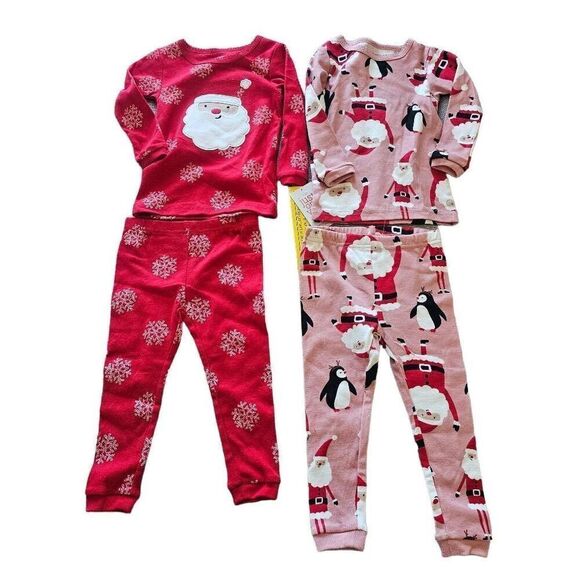Carters girls Sz 12M Christmas pajama 2 set bundle - Picture 1 of 6